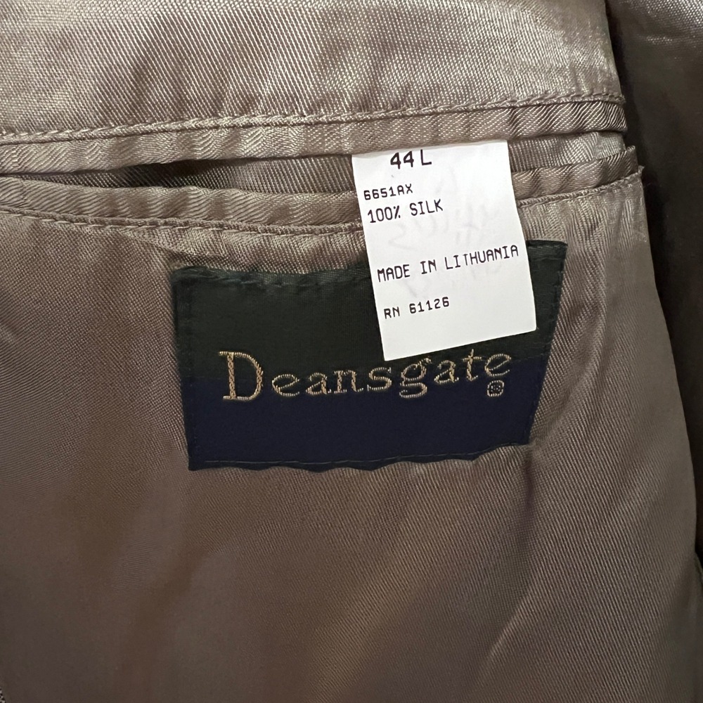 Deansgate Blazer Sport Coat Black & White Birdseye 100% Silk Fully Lined 44L‎ - Picture 6 of 9